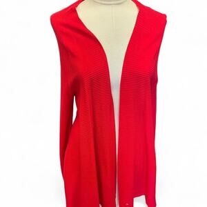 Red long sleeve cardigan
